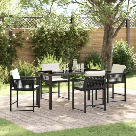 Conjunto de Comedor de Jardín 5 pcs Negro ratán sintético en Sillas de jardín | Comprar online en Foru.es