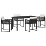 Conjunto de Comedor de Jardín 5 pcs Negro ratán sintético en Sillas de jardín | Comprar online en Foru.es