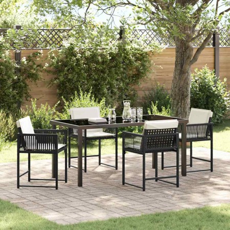 Conjunto de Comedor de Jardín 5 pcs Negro ratán sintético en Sillas de jardín | Comprar online en Foru.es