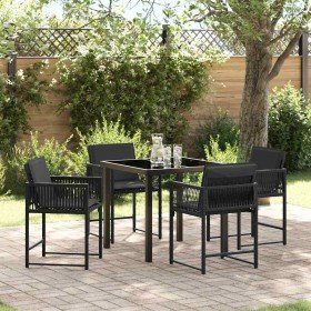 Conjunto de Comedor de Jardín 5 pcs Negro ratán sintético en Sillas de jardín | Comprar online en Foru.es