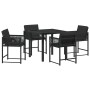 Conjunto de Comedor de Jardín 5 pcs Negro ratán sintético en Sillas de jardín | Comprar online en Foru.es