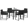 Conjunto de Comedor de Jardín 5 pcs Negro ratán sintético en Sillas de jardín | Comprar online en Foru.es