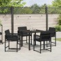 Conjunto de Comedor de Jardín 5 pcs Negro ratán sintético en Sillas de jardín | Comprar online en Foru.es