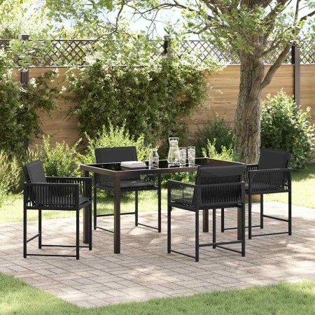 Conjunto de Comedor de Jardín 5 pcs Negro ratán sintético en Sillas de jardín | Comprar online en Foru.es