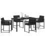 Conjunto de Comedor de Jardín 5 pcs Negro ratán sintético en Sillas de jardín | Comprar online en Foru.es
