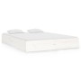 Estructura de cama de madera maciza blanca 140x190 cm de vidaXL, Camas y somieres - Ref: Foro24-820083, Precio: 122,15 €, Des...