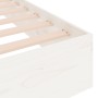 Estructura de cama de madera maciza blanca 140x190 cm de vidaXL, Camas y somieres - Ref: Foro24-820083, Precio: 122,15 €, Des...