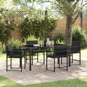 Conjunto de Comedor de Jardín 5 pcs Negro ratán sintético en Sillas de jardín | Comprar online en Foru.es