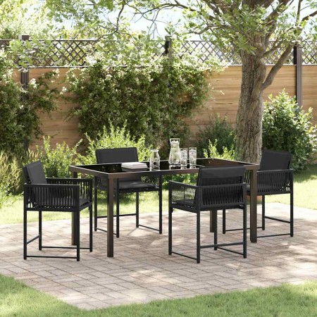 Conjunto de Comedor de Jardín 5 pcs Negro ratán sintético en Sillas de jardín | Comprar online en Foru.es
