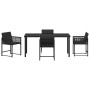 Conjunto de Comedor de Jardín 5 pcs Negro ratán sintético en Sillas de jardín | Comprar online en Foru.es