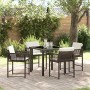 Conjunto de Comedor de Jardín 5 pcs Marrón ratán sintético en Sillas de jardín | Comprar online en Foru.es