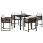 Conjunto de Comedor de Jardín 5 pcs Marrón ratán sintético en Sillas de jardín | Comprar online en Foru.es