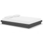 Estructura de cama de madera maciza gris 140x190 cm de vidaXL, Camas y somieres - Ref: Foro24-819954, Precio: 213,19 €, Descu...