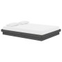 Estructura de cama de madera maciza gris 140x190 cm de vidaXL, Camas y somieres - Ref: Foro24-819954, Precio: 213,19 €, Descu...