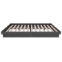 Estructura de cama de madera maciza gris 140x190 cm de vidaXL, Camas y somieres - Ref: Foro24-819954, Precio: 213,19 €, Descu...