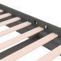 Estructura de cama de madera maciza gris 140x190 cm de vidaXL, Camas y somieres - Ref: Foro24-819954, Precio: 213,19 €, Descu...