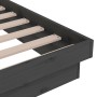 Estructura de cama de madera maciza gris 140x190 cm de vidaXL, Camas y somieres - Ref: Foro24-819954, Precio: 213,19 €, Descu...