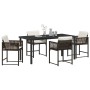 Conjunto de Comedor de Jardín 5 pcs Marrón ratán sintético en Sillas de jardín | Comprar online en Foru.es