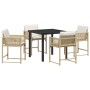 Conjunto de Comedor de Jardín 5 pcs Beige ratán sintético en Sillas de jardín | Comprar online en Foru.es