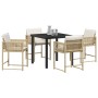 Conjunto de Comedor de Jardín 5 pcs Beige ratán sintético en Sillas de jardín | Comprar online en Foru.es