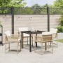 Conjunto de Comedor de Jardín 5 pcs Beige ratán sintético en Sillas de jardín | Comprar online en Foru.es