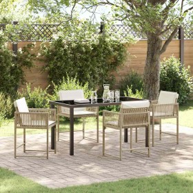 Conjunto de Comedor de Jardín 5 pcs Beige ratán sintético en Sillas de jardín | Comprar online en Foru.es