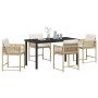 Conjunto de Comedor de Jardín 5 pcs Beige ratán sintético en Sillas de jardín | Comprar online en Foru.es