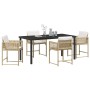 Conjunto de Comedor de Jardín 5 pcs Beige ratán sintético en Sillas de jardín | Comprar online en Foru.es
