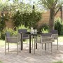 Conjunto de Comedor de Jardín 5 pcs Gris Claro ratán sintético en Sillas de jardín | Comprar online en Foru.es