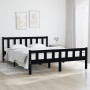 Estructura de cama madera maciza negro 120x200 cm de vidaXL, Camas y somieres - Ref: Foro24-810678, Precio: 117,24 €, Descuen...