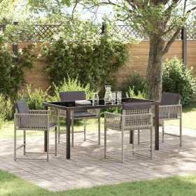 Conjunto de Comedor de Jardín 5 pcs Gris Claro ratán sintético en Sillas de jardín | Comprar online en Foru.es