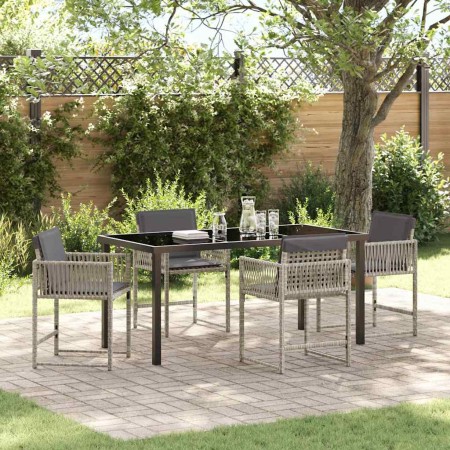 Conjunto de Comedor de Jardín 5 pcs Gris Claro ratán sintético en Sillas de jardín | Comprar online en Foru.es