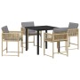 Conjunto de Comedor de Jardín 5 pcs Beige ratán sintético en Sillas de jardín | Comprar online en Foru.es