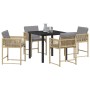 Conjunto de Comedor de Jardín 5 pcs Beige ratán sintético en Sillas de jardín | Comprar online en Foru.es