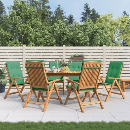 Sillas de jardín reclinables y cojines 6 uds madera maciza teca de vidaXL, Sillas de jardín - Ref: Foro24-3196498, Precio: 1,...