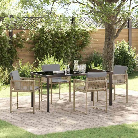 Conjunto de Comedor de Jardín 5 pcs Beige ratán sintético en Sillas de jardín | Comprar online en Foru.es