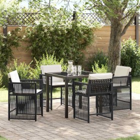 Conjunto de Comedor de Jardín 5 pcs Negro ratán sintético en Sillas de jardín | Comprar online en Foru.es