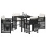 Conjunto de Comedor de Jardín 5 pcs Negro ratán sintético en Sillas de jardín | Comprar online en Foru.es