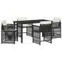 Conjunto de Comedor de Jardín 5 pcs Negro ratán sintético en Sillas de jardín | Comprar online en Foru.es