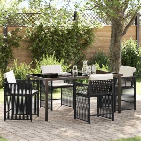 Conjunto de Comedor de Jardín 5 pcs Negro ratán sintético en Sillas de jardín | Comprar online en Foru.es