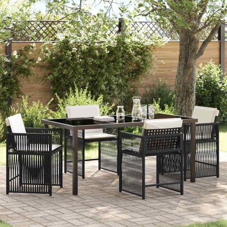 Conjunto de Comedor de Jardín 5 pcs Negro ratán sintético en Sillas de jardín | Comprar online en Foru.es