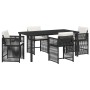 Conjunto de Comedor de Jardín 5 pcs Negro ratán sintético en Sillas de jardín | Comprar online en Foru.es