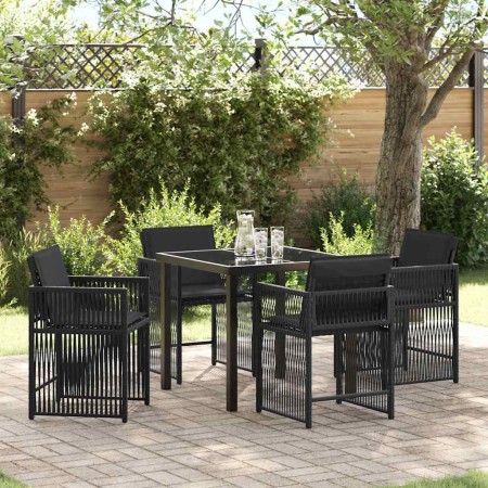 Conjunto de Comedor de Jardín 5 pcs Negro ratán sintético en Sillas de jardín | Comprar online en Foru.es