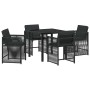Conjunto de Comedor de Jardín 5 pcs Negro ratán sintético en Sillas de jardín | Comprar online en Foru.es