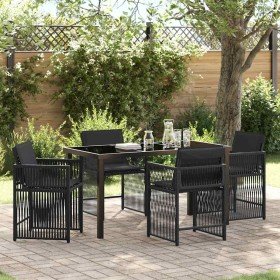 Conjunto de Comedor de Jardín 5 pcs Negro ratán sintético en Sillas de jardín | Comprar online en Foru.es