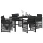 Conjunto de Comedor de Jardín 5 pcs Negro ratán sintético en Sillas de jardín | Comprar online en Foru.es