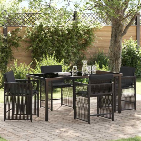 Conjunto de Comedor de Jardín 5 pcs Negro ratán sintético en Sillas de jardín | Comprar online en Foru.es
