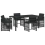 Conjunto de Comedor de Jardín 5 pcs Negro ratán sintético en Sillas de jardín | Comprar online en Foru.es