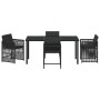 Conjunto de Comedor de Jardín 5 pcs Negro ratán sintético en Sillas de jardín | Comprar online en Foru.es