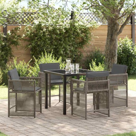 Conjunto de Comedor de Jardín 5 pcs Gris ratán sintético en Sillas de jardín | Comprar online en Foru.es